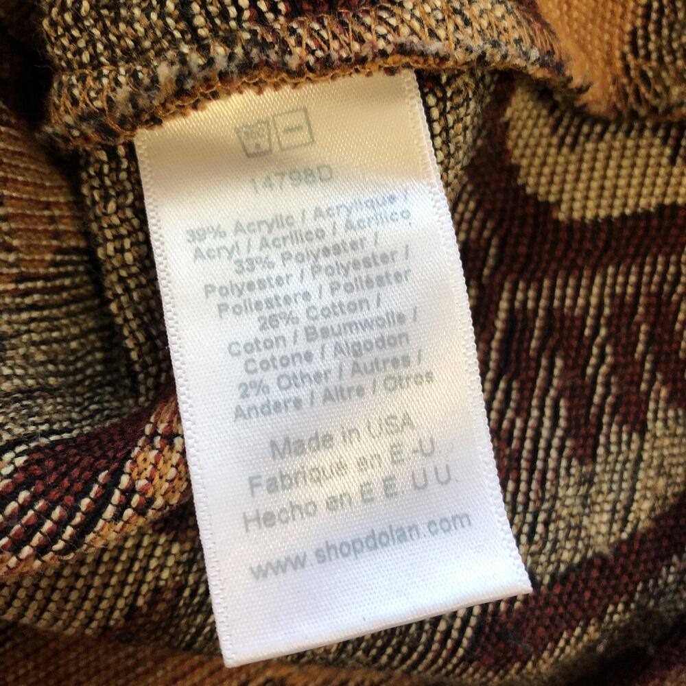 NWOT Dolan Shirt Small Brown Seraphina Tapestry Woven Cropped Boho Short Sleeve - Picture 6 of 7